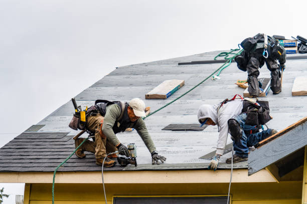 Professional Gutter Installation technician working in Urbana, IN